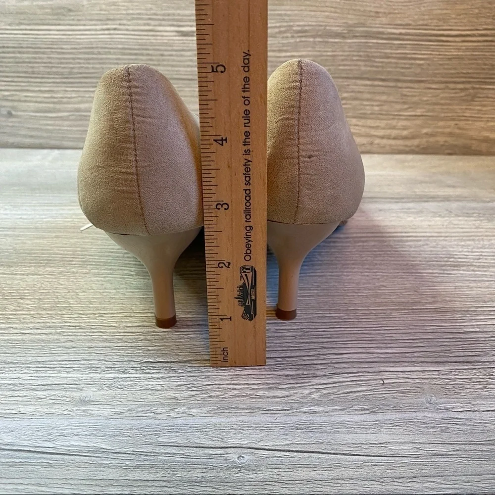 Atmosphere soft cream taupe colored microfiber pumps. Size 8 heels